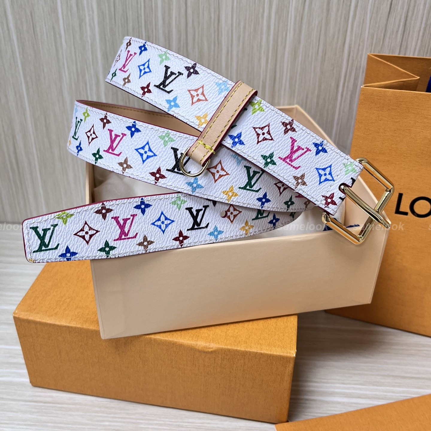 루이비통 x 무라카미 타카시 LV D-링 벨트