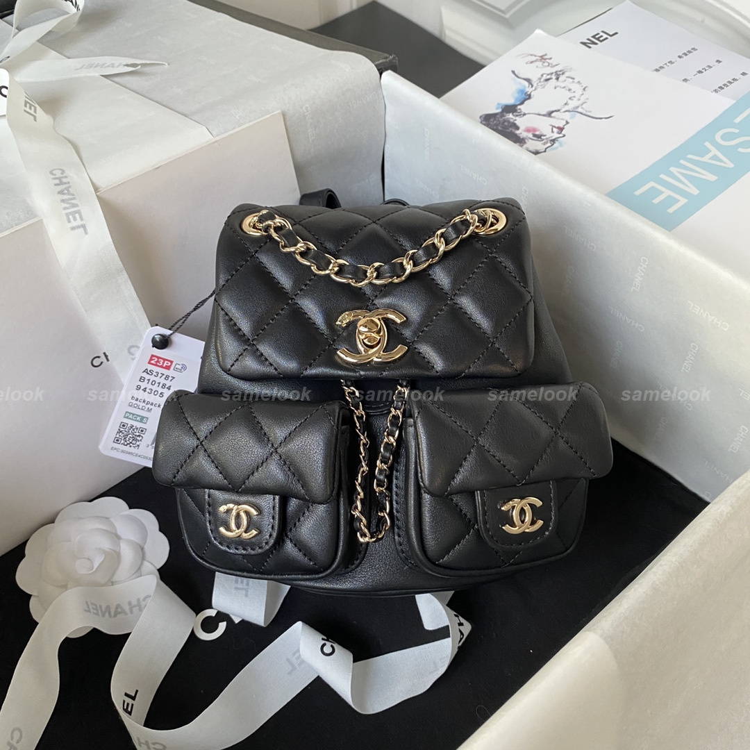 샤넬 램스킨 투포켓 듀마 백팩 스몰